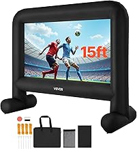 VEVOR 15FT Inflatable Movie Screen, Inflatable Projector Screen with Portable Storage Bag, 16:9 Easy Set Up Movie Projection for Outdoor Backyard, Home Theater, Theme Party