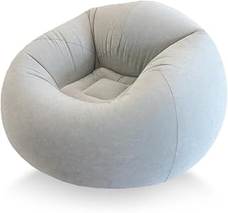 45x45x28 Inflatable Beanless Bean Bag Chair Lounge Sofa - Grey
