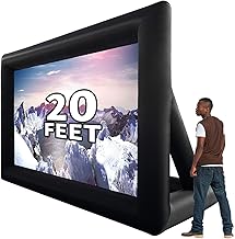 GYUEM 20 feet Inflatable Portable Projector Movie Screen with Blower and Tent Stakes