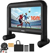 VEVOR 16FT Inflatable Movie Screen Outdoor, Inflatable Projector Screen with Portable Storage Bag, 16:9 Easy Set Up Movie Projection for Outdoor Backyard, Home Theater, Theme Party