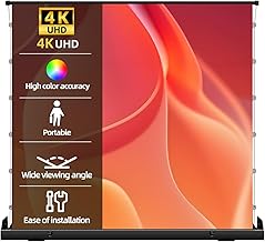 Portable Tab-Tension ALR Manual Pull Up Projector Screen,178°Viewing Angle Movie Screen,Outdoor Projector Screen Wrinkle-Free Design for Backyard Movie Night(100 in/16:9)