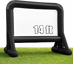 14 FT Inflatable Movie Screen Outdoor Projector Screen for Outside Backyard Movie Night Easy Setup Mega Blow Up Screen, Great for Barbecue Pool Party Outdoor Drive-in Theater - Front/Rear Projection