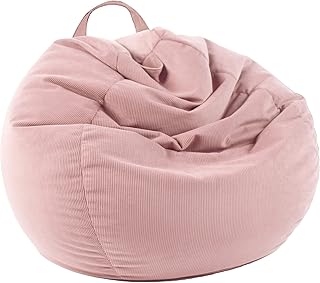 LPMOERA Stuffed Animal Storage Bean Bag Chair Cover (No Filler) For Kids and Adults.Pets Dogs/Cats Lazy Beds.Soft Premium Corduroy Stuffable Bean Bag For Organizing Children Plush Toys or Memory Foam